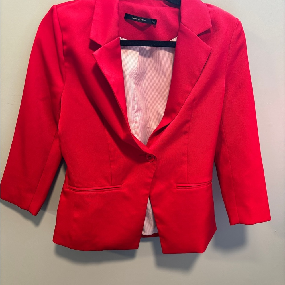 Chic Red Blazer Jacket